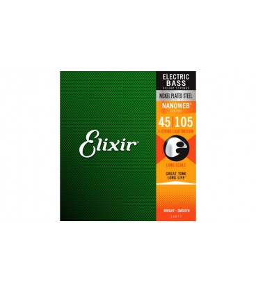 ELIXIR 14077 STRUNY DO GITARY BASOWEJ 45-105 4 STR. NANOWEB LIGHT/MEDIUM