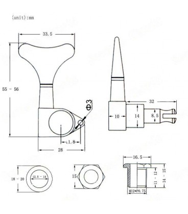 KERA AUDIO QFB-4P-BA-BK (2+2) KLUCZE DO GITARY BASOWEJ OLEJOWE