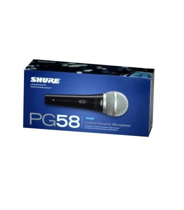 SHURE PG58-XLR-B MIKROFON DYNAMICZNY Z WŁĄCZNIKIEM WOKALNY KARDIOIDALNY