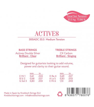 Knobloch Strings ACTIVES Double Silver CX Carbon 300ADC - Struny do Gitary Klasycznej