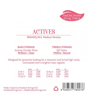 Knobloch Strings ACTIVES Double Silver QZ Nylon 300ADQ - Struny do Gitary Klasycznej