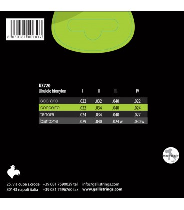Galli UX720 - struny do ukulele koncertowego