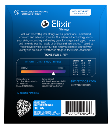 ELIXIR 12052 STRUNY DO GITARY ELEKTRYCZNEJ NANOWEB 10-46 LIGHT