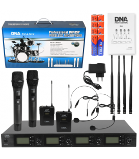 DNA RV-4 MIX MIKROFONY BEZPRZEWODOWE 2 DO RĘKI 2 NAGŁOWNY ZESTAW 518-542 MH