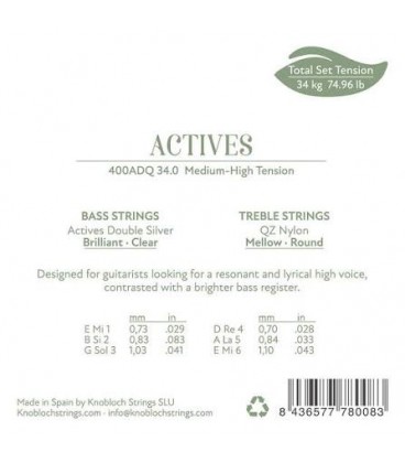 Knobloch Strings ACTIVES Double Silver QZ Nylon 400ADQ - Struny do Gitary Klasycznej