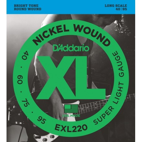 D'Addario EXL220 struny do gitary basowej 40-95