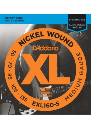 D'Addario EXL160-5 struny do gitary basowej 5-strunowej 50-135