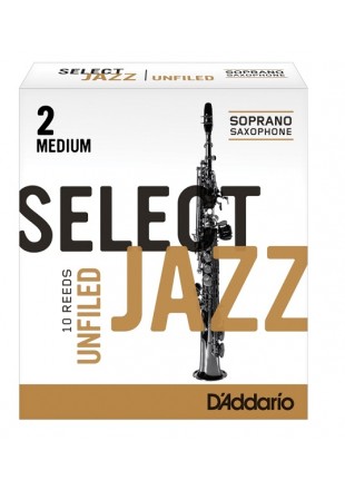 D'Addario Select Jazz stroik do saksofonu sopranowego 2 2M MEDIUM UNFILED