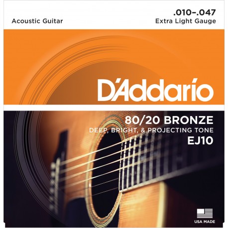D'Addario EJ10 struny do gitary akustycznej 10-47