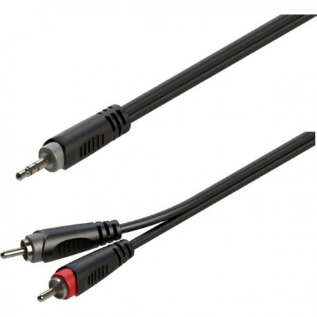 Roxtone RACC150L1 kabel audio 2x Rca/2x Jack Mono 1m