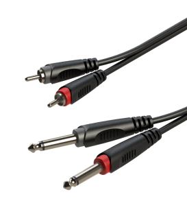 Roxtone RACC150L3 kabel audio 2x Rca/2x Jack Mono 3m
