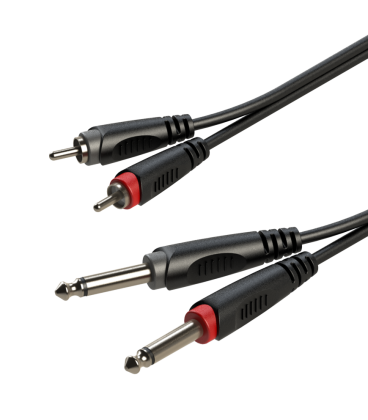Roxtone RACC150L3 kabel audio 2x Rca/2x Jack Mono 3m